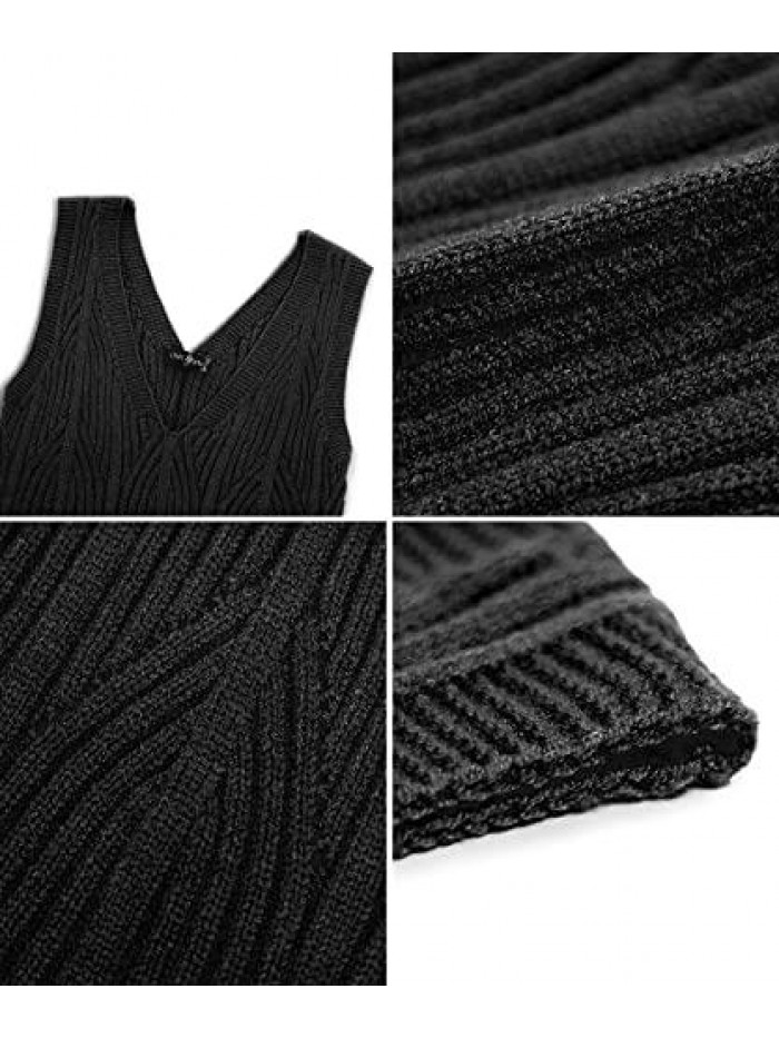 Womens Summer V Neck Tank Tops Sleeveless Casual Racerback Stretchy Knit Shirts Cami Sweater Vest 
