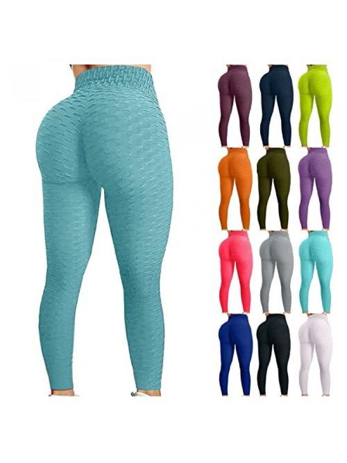 for Women with Pockets Women's Yoga Pants High Waist Slimming Leggings Tummy Control Stretchy Booty Tights 
