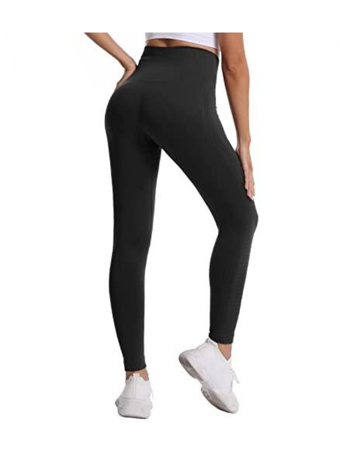 Seamless Workout Leggings for Women High Waisted Yoga Pants Tummy Control Compression Running Athletic Leggings 