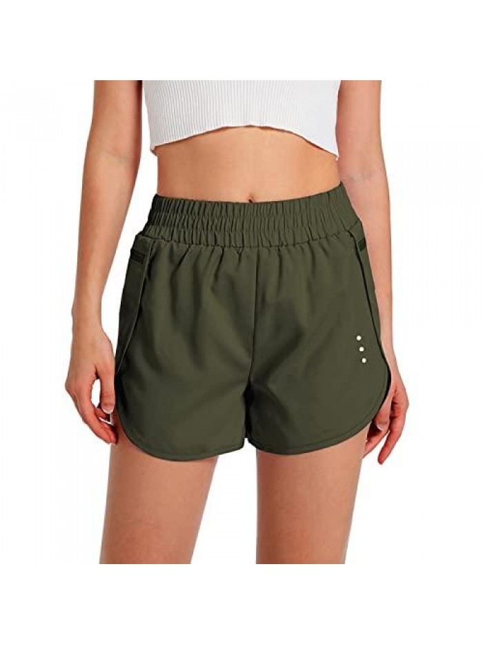 2 in 1 Running Shorts Lightweight Quick-Dry High Waisted Workout Sport Layer Active Shorts with Zipper Pockets 3