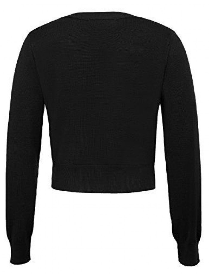 KARIN Women's Open Front Knit Cropped Bolero Shrug Cardigan Sweater Long Sleeve (S-4XL) 