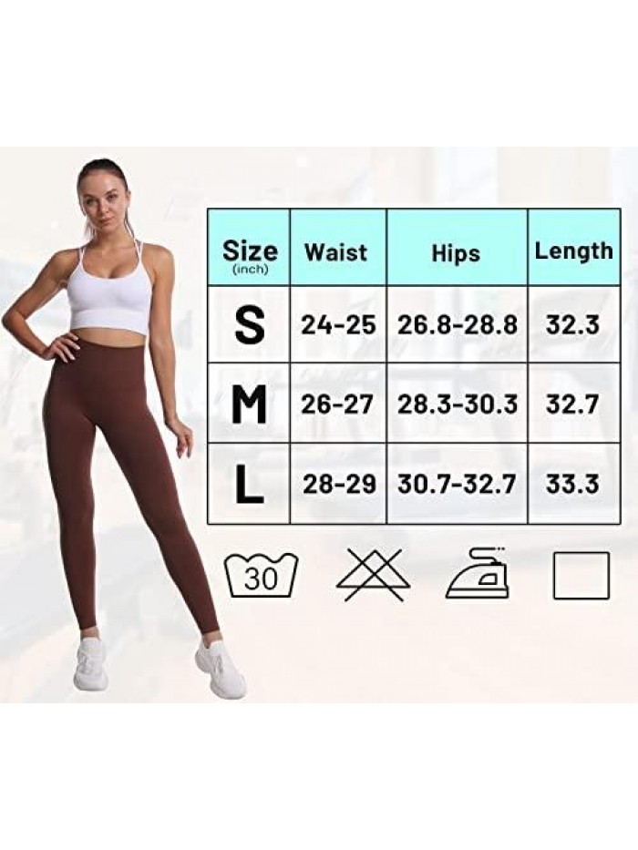 Seamless Workout Leggings for Women High Waisted Yoga Pants Tummy Control Compression Running Athletic Leggings 