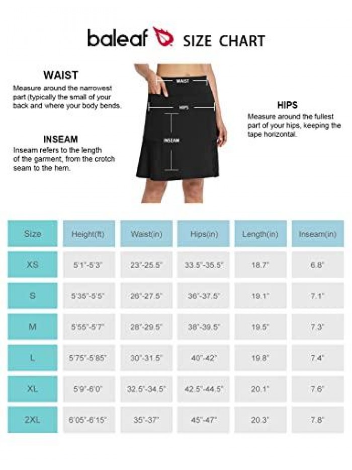 Women's Knee Length Golf Skirts Athletic Skorts Skirts Long Sports with Pockets 