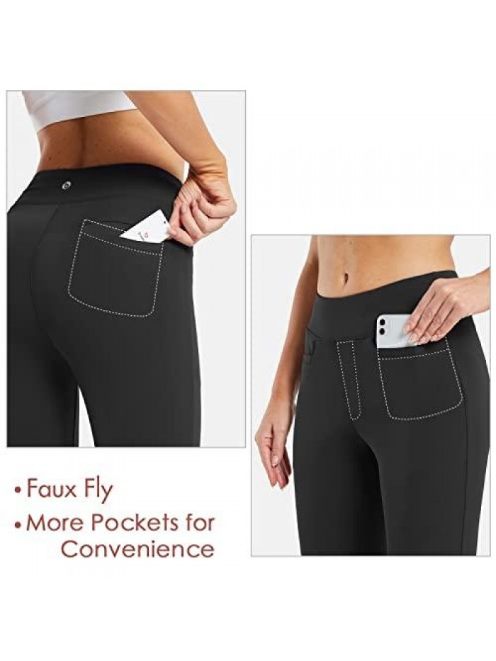 Capri Pants for Women Casual Summer Pull On Yoga Dress Capris Work Athletic Golf Crop Pants with Pockets 