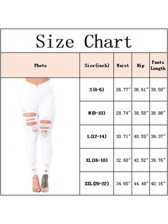 Women's Ripped Skinny Jeans Stretch Mid Rise Distressed Destroyed Denim Pants 