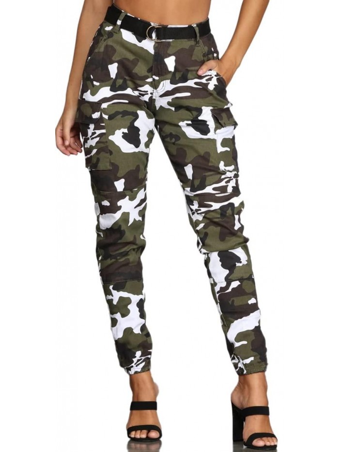 Women's Casual Camo Cargo Pants for Women Camoflage Workout Jogger Sweatpants with Pockets Outdoor Yogo Pants 