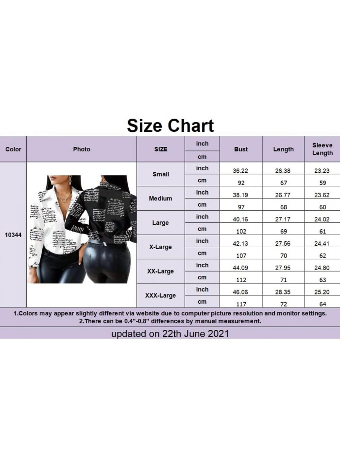 for Women Button Down Tops Colorful Blouses Casual V Neck Sexy Long Sleeve T-Shirts 