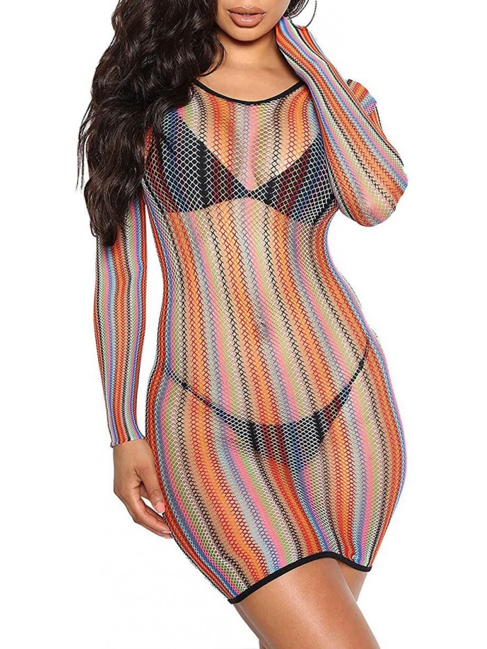LaiyiVic Swimsuit Cover Ups for Women Sexy Casual See Through Sheer Long Maxi Dresses for Swimwear