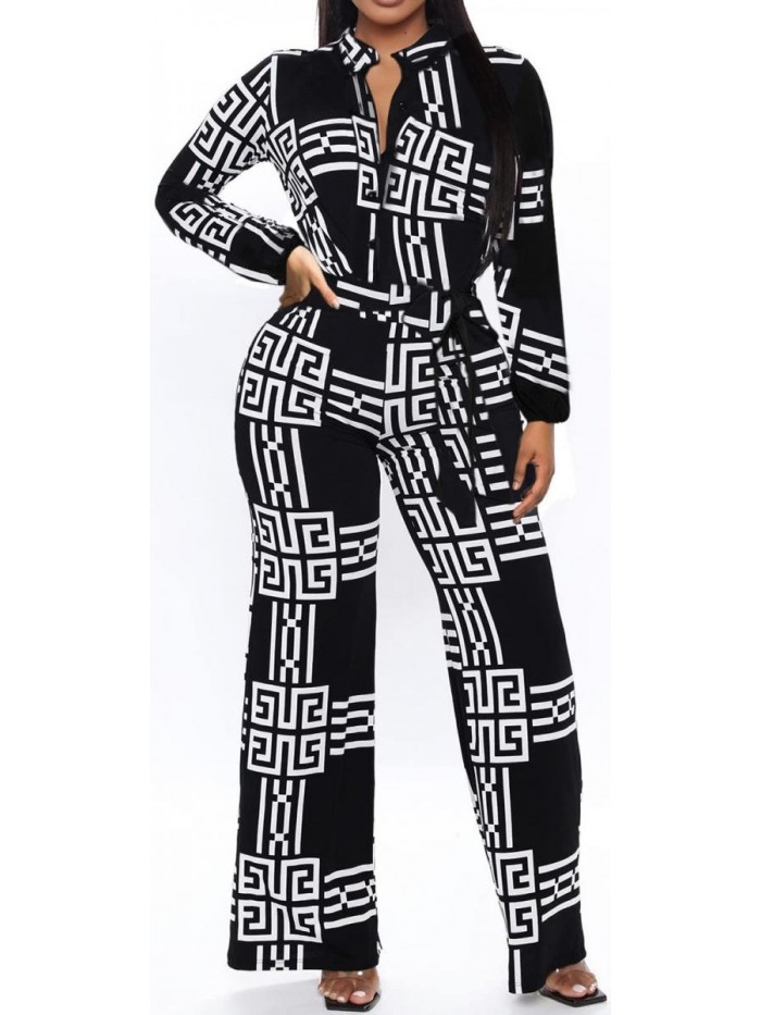 Jumpsuits for Women Elegant Sexy V Neck Long Sleeve Straight Long Pants Business Romper Clubwear