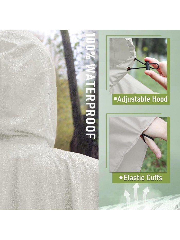 Poncho Jacket Coat Hooded for Adults with Pockets 