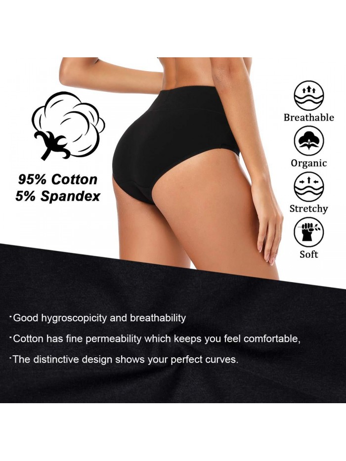 Women's Cotton Underwear High Waisted Full Coverage Ladies Panties (Regular & Plus Size) 
