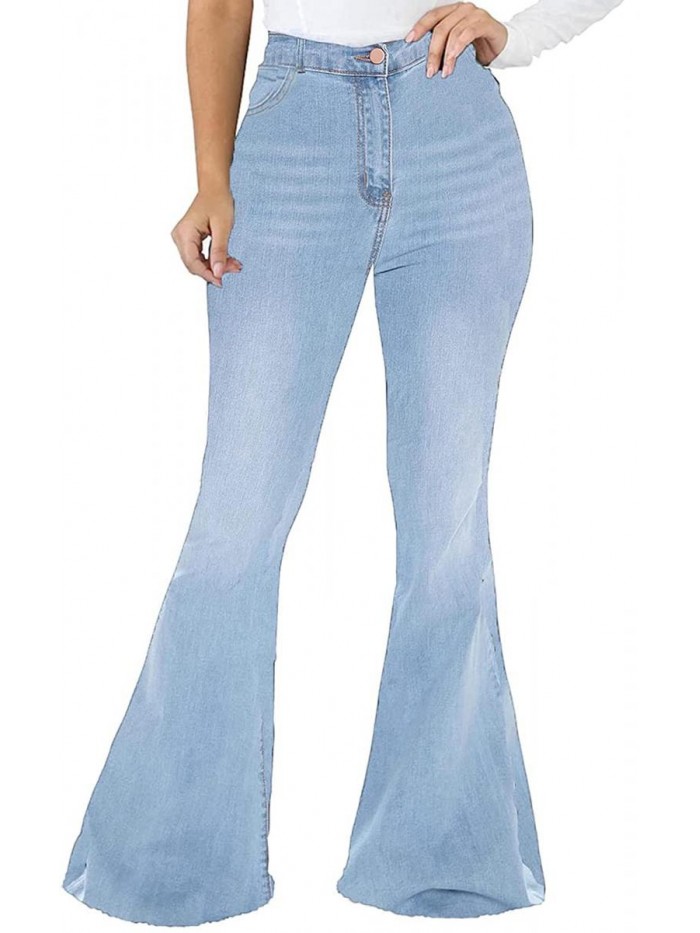 Bell Bottom Jeans for Women Ripped High Waisted Classic Flared Denim Pants