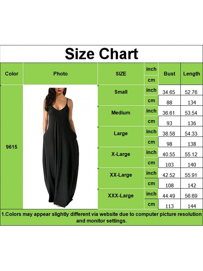 Women's Maxi Dresses Summer Sleeveless Loose Colorful with Pocket Casual Long Sundress Plus Size