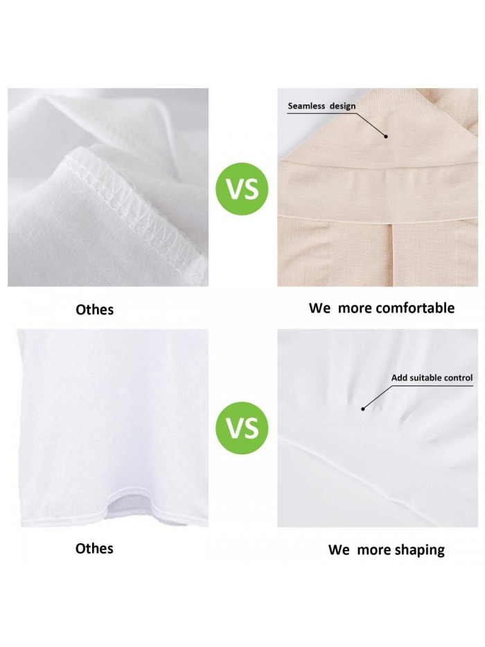 Womens Undershirt Short Sleeve Bamboo T-Shirt Shapewear Tops Scoop Neck Basic Tee Seamless 