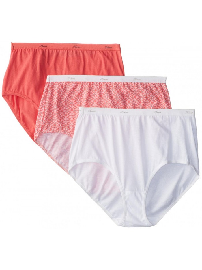 Women's Cotton Brief Underwear Multi-packs, Available in Regular and Plus Sizes (Colors May Vary) 