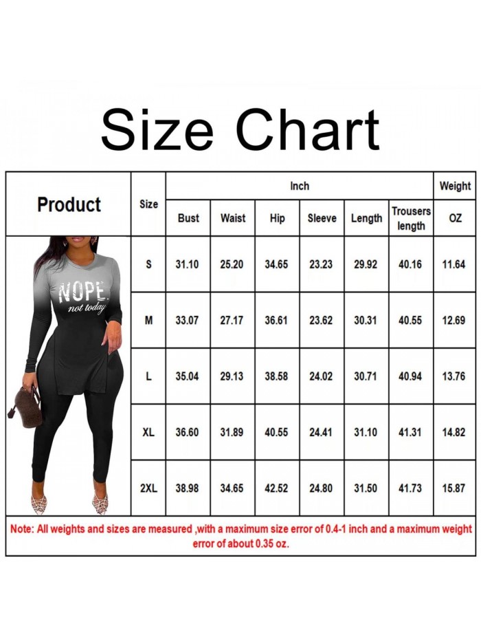 Piece Outfits for Women Short Sleeve Side Split Pullover Shirts and Bodycon High Waist Leggings Pants 
