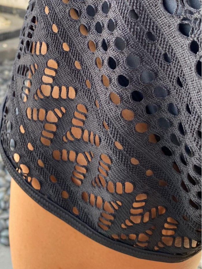 Women's Lace Hollow Out Bikini Swimsuit Bottom Board Shorts 
