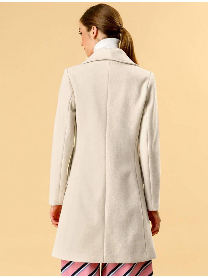 K Women's Shawl Collar Single Breasted Winter Long Belted Coat 