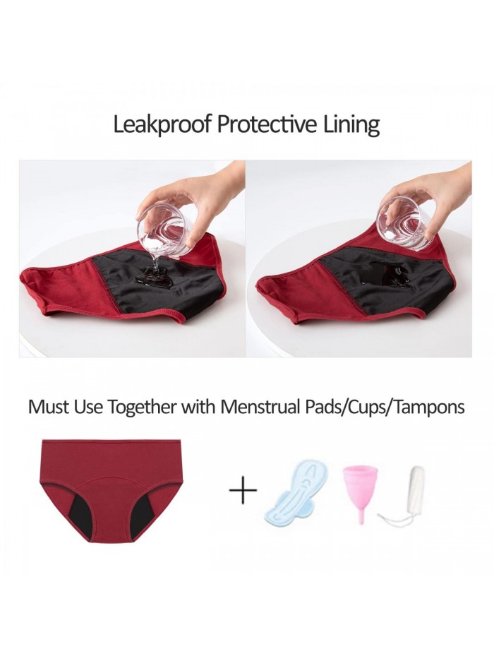 Pack Period Underwear for Women Leakproof Underwear Women Low Waist Cotton Postpartum Ladies Panties Briefs. 