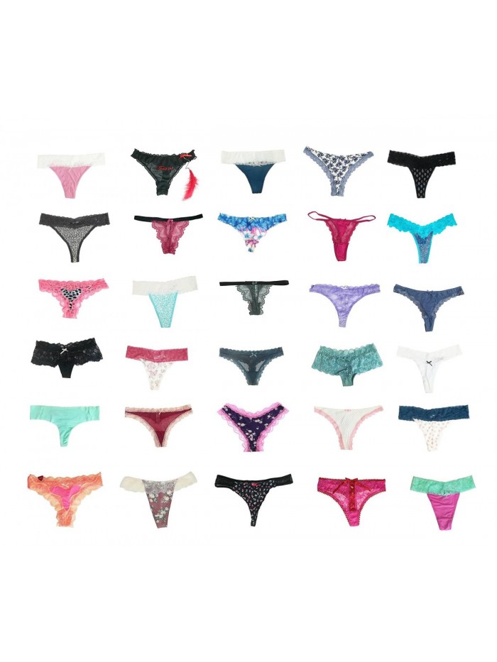 Women Variety of Underwear Pack T-Back Thong G-String Panties 