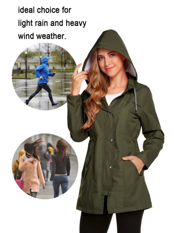 Womens Lightweight Hooded Waterproof Active Outdoor Rain Jacket S-XXL 