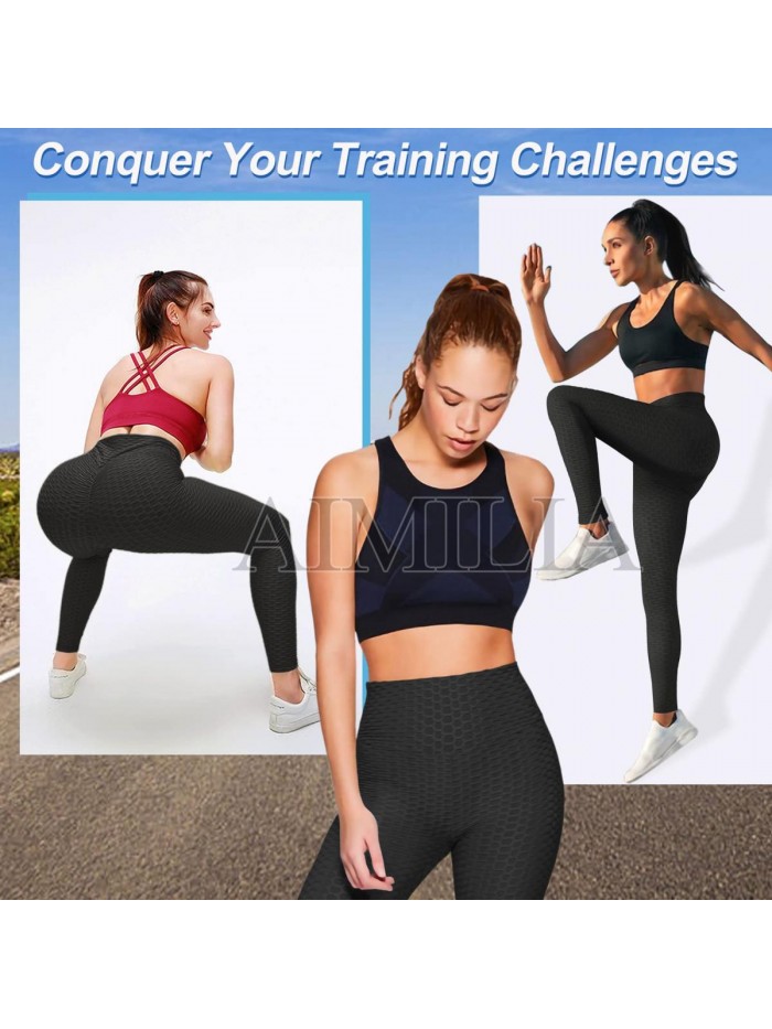 Butt Lifting Anti Cellulite Leggings for Women High Waisted Yoga Pants Workout Tummy Control Sport Tights 