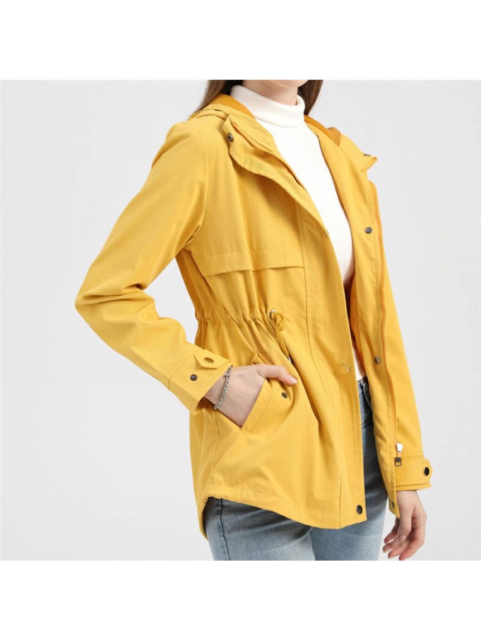 Autumn Clothes Women Casual Waterproof Thin Windbreaker Hiking Raincoat Outdoor Jackets Female Hooded Coat 