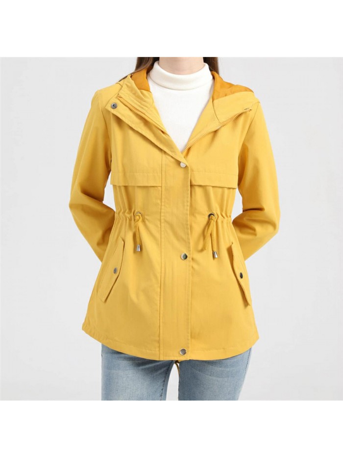 Autumn Clothes Women Casual Waterproof Thin Windbreaker Hiking Raincoat Outdoor Jackets Female Hooded Coat 