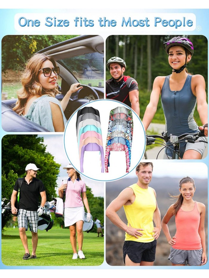 Pieces Women Cooling Shawl Arm Sleeve with Finger Hole Anti-UV Golf Cooling Shawl Arm Sleeve Sun Protection Breathable and Comfortable for Golfing, Driving, Riding, Fishing, 14 Colors 