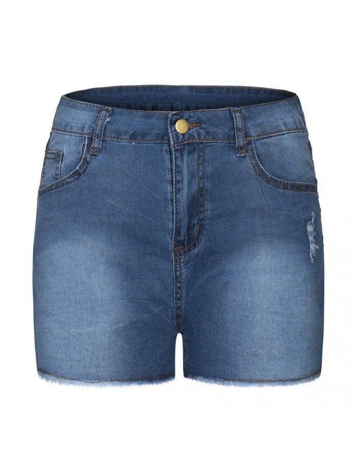 Sexy Denim Shorts Summer High Waisted Butt Lifting Skinny Stretch Jeans Ripped Distressed Hot Pants, ek 