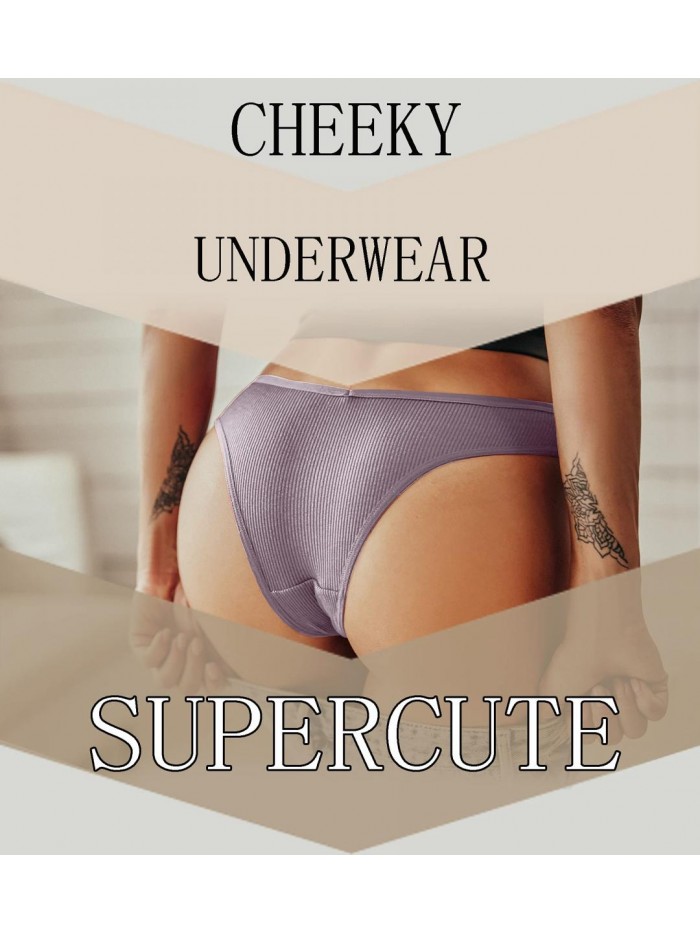 10 Pack Womens Cotton Underwear Sexy Stretch Bikini Panties Low Rise Hipster Ladies Soft V-Waist Cheeky S-XL 