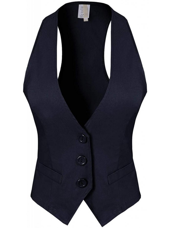 Waistcoat Vest Halter Neck Button Down Dressy Vests Tuxedo Suit Racerback Vintage Streetwear 