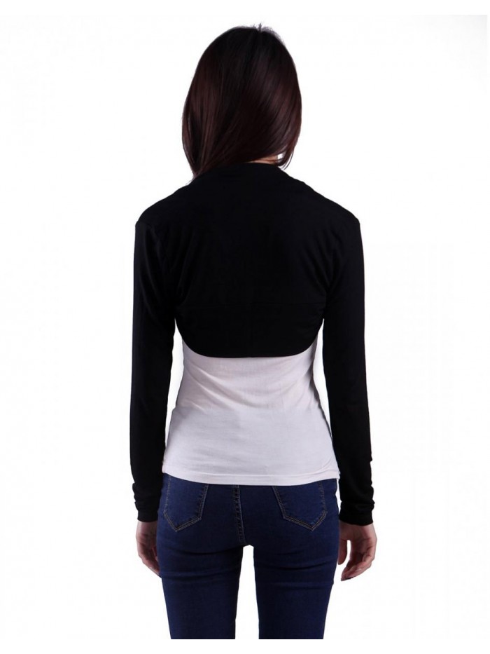 Open Front Shrugs for Women Long Sleeve Bolero Cropped Cardigan Sweater S-4X 