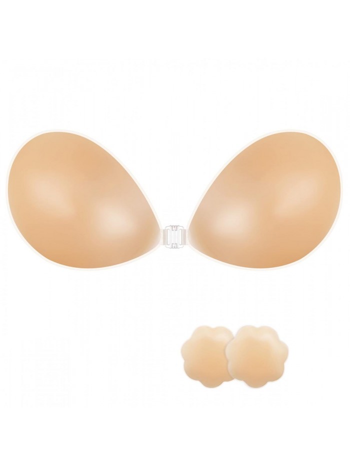 Adhesive Bra Strapless Sticky Invisible Push up Reusable Silicone Bra The Best Off Backless Viscous Bra for Women 