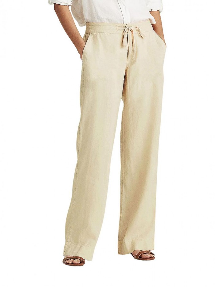 and Beyond Womens Premium Soft Linen Pants Relaxed Fit Comfort Wear Boho Beach Coverup Style 