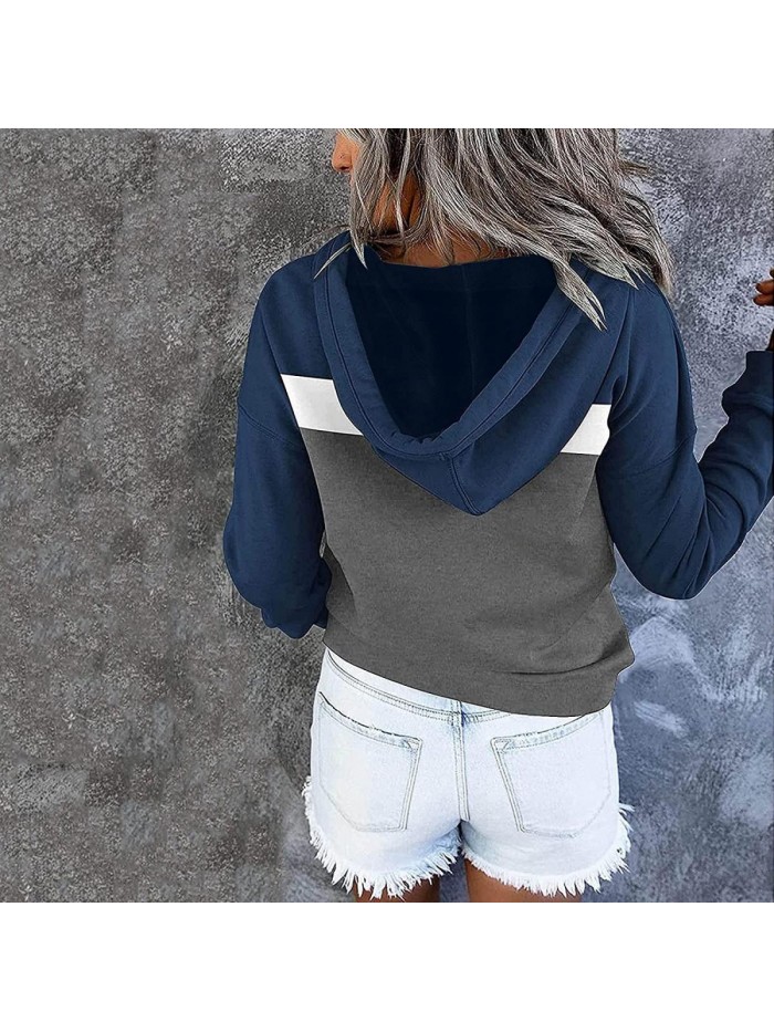 Sports Sweatshirts Pullover Drawstring Hoodies Tops Button Down Long Sleeve Sweatshirts With Pocket 
