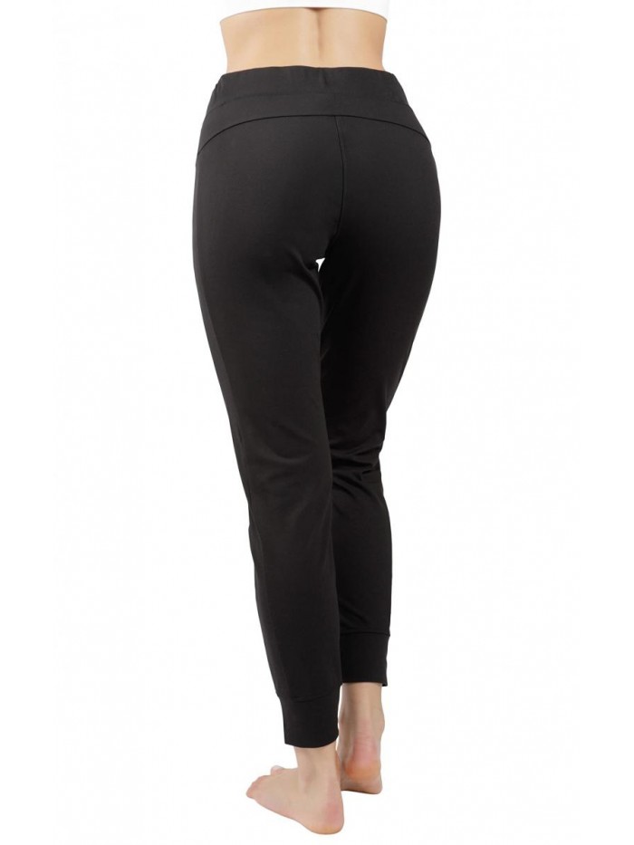 - Womens Soft and Lightweight Lux Jogger Lounge Pants with Side Pockets 