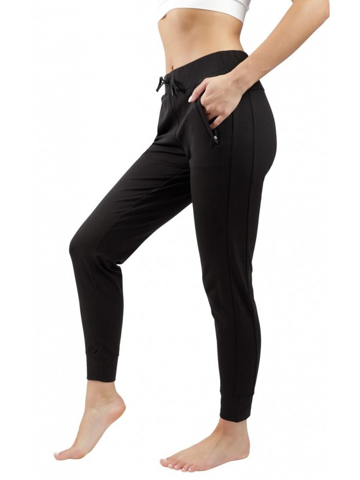 - Womens Soft and Lightweight Lux Jogger Lounge Pants with Side Pockets 