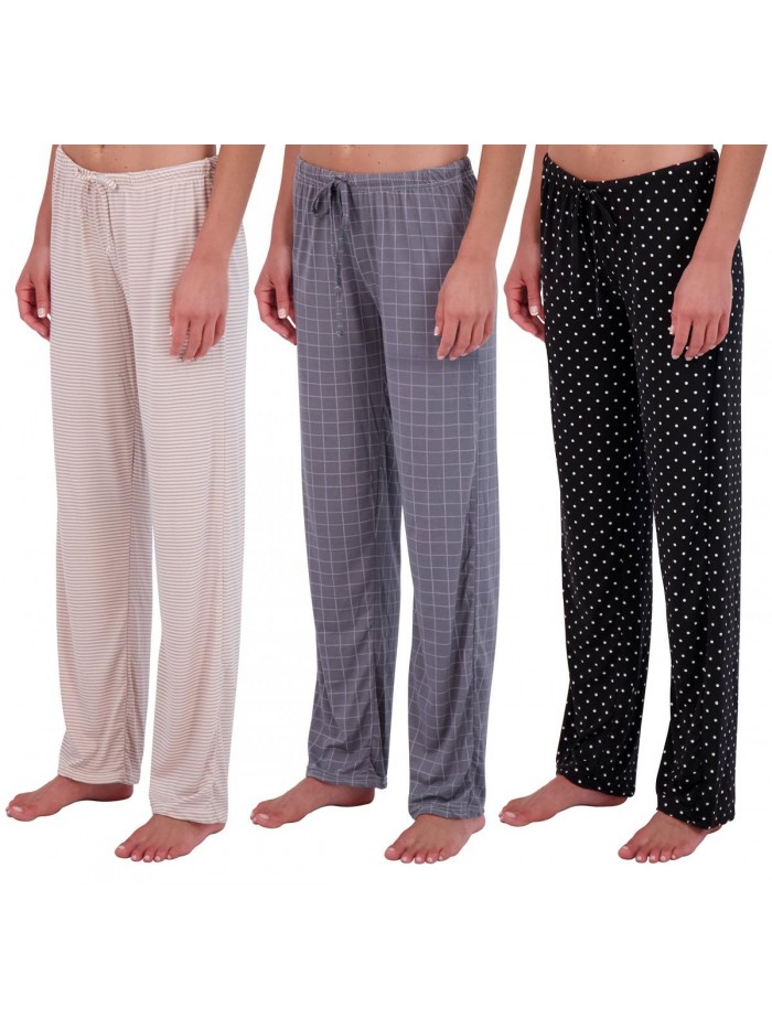 Pack: Women’s Ultra-Soft Fleece Comfy Stretch Pajama Lounge Pants Elegant Sleepwear (Available In Plus Size) 
