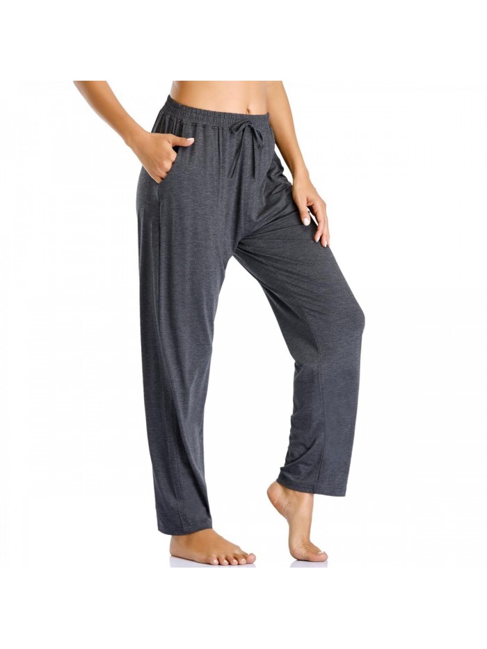 Womens Pants Wide Leg Sweatpants High Waist Straight Pants Drawstring Running Lounge Pants with Pockets 