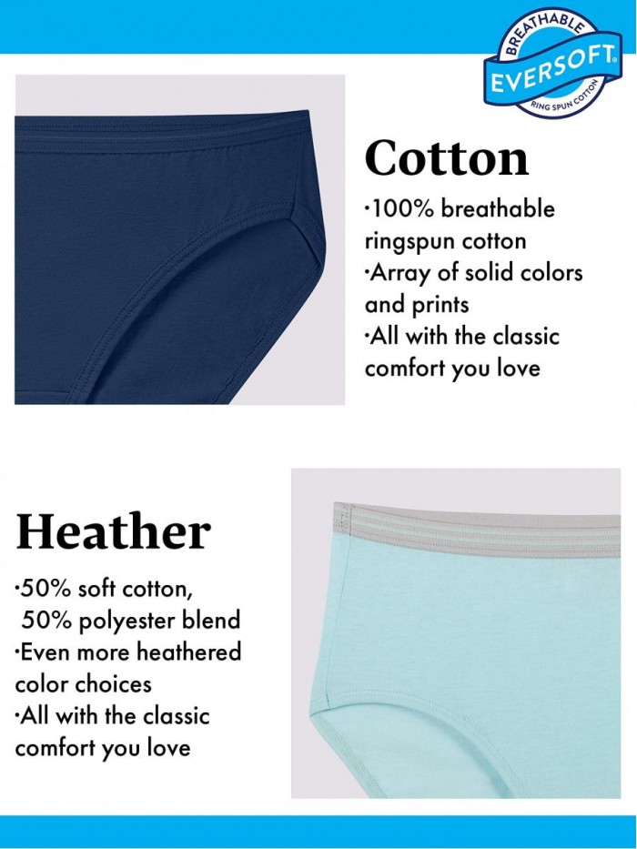 of the Loom Women's Eversoft Cotton Brief Underwear (Regular & Plus Size) 