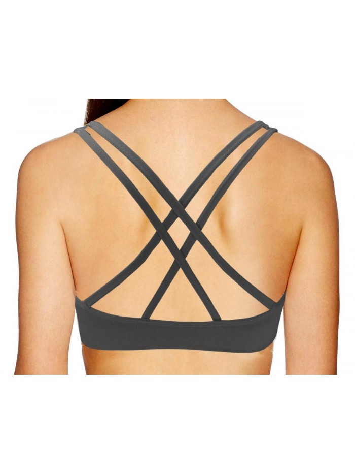 3 Pack Women's Medium Support Cross Back Wirefree Removable Cups Yoga Sport Bra 