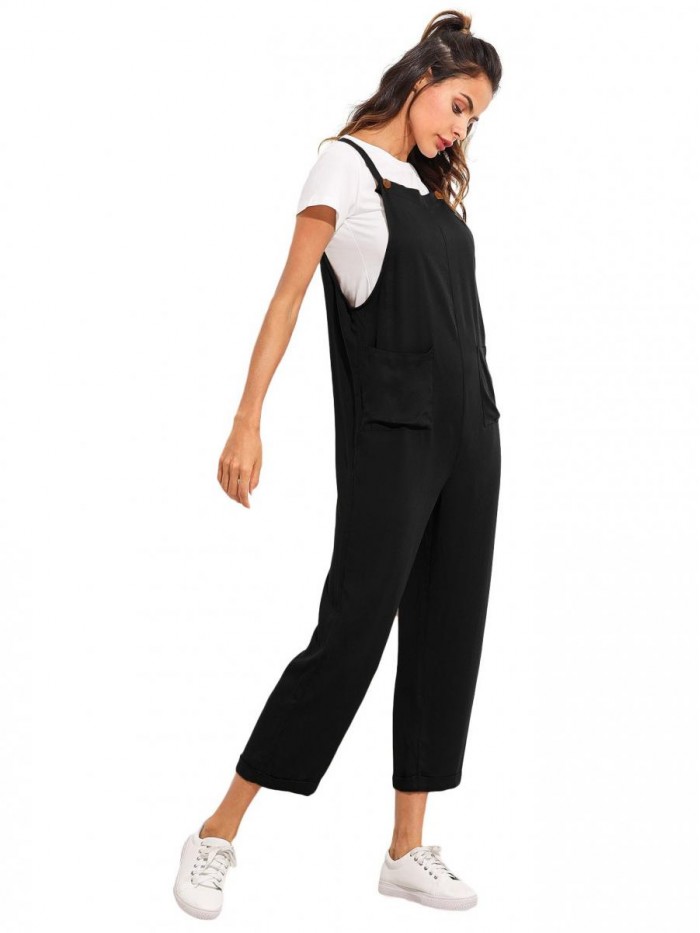 Verdusa Women's Adjustable Straps Jumpsuit Overalls with Pockets