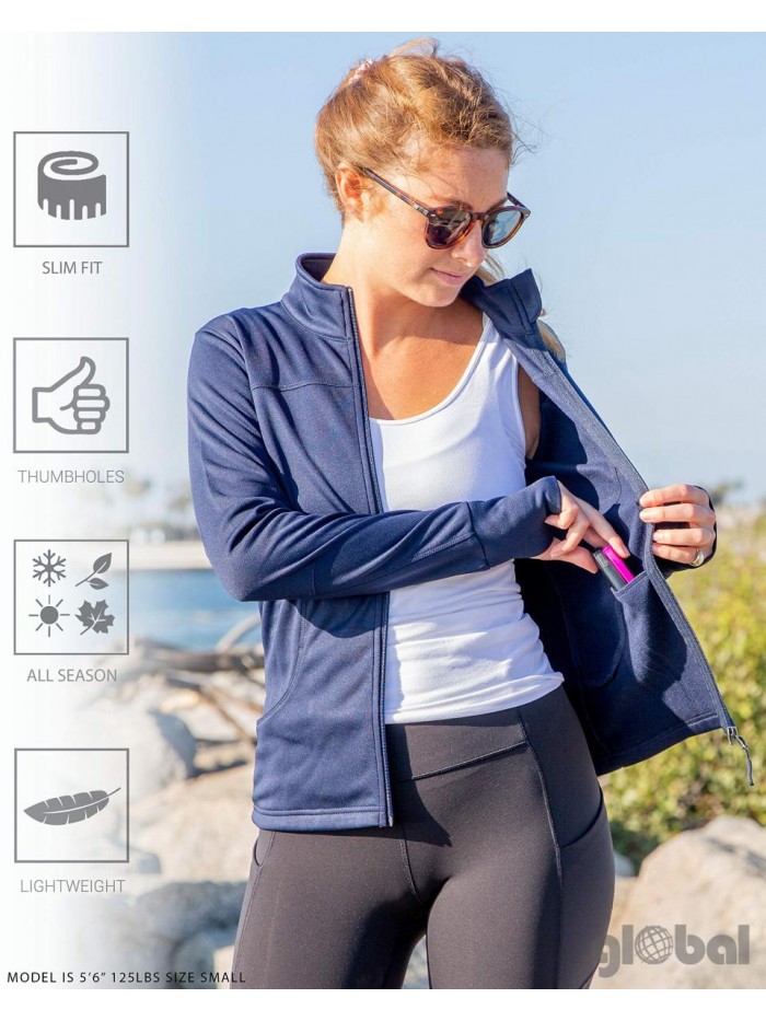 Blank Women’s Athletic Workout Yoga Jacket Full Zip Running Track Jacket 