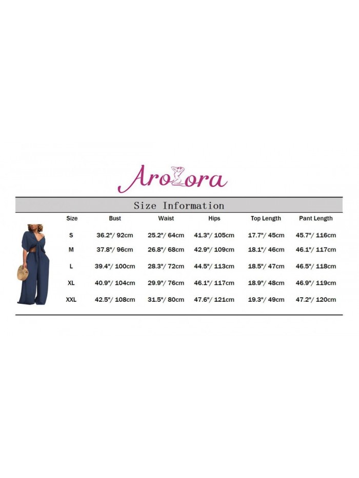 Lora Women's 2 Piece Jumpsuit Ruched Sleeveless Crop Top Ruffle Wide Leg Pant Set Romper Outfit 