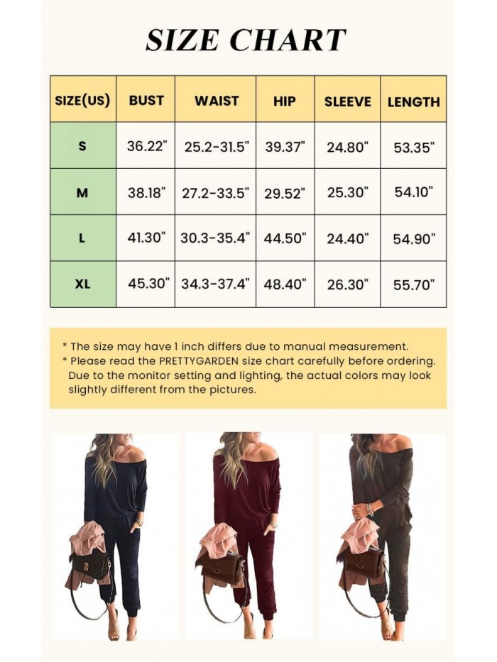 Women's Casual Long Sleeve Jumpsuit Crewneck One Off Shoulder Elastic Waist Stretchy Romper 