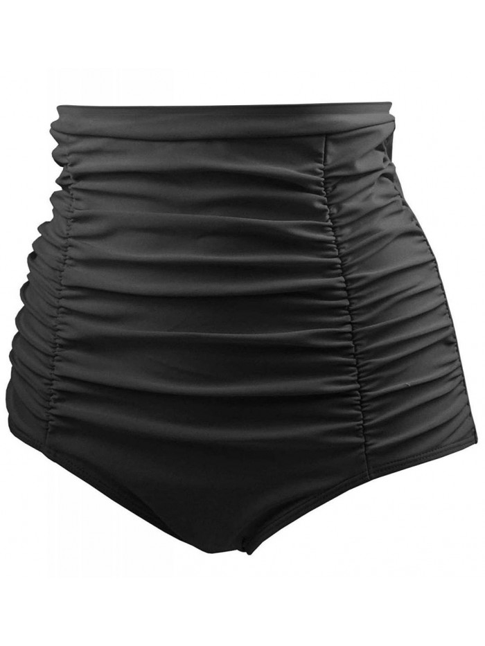 Me Women's High Waisted Swimsuit Bottom Tummy Control Ruched Bikini Bottom Vintage Swim Shorts Tankini Briefs 