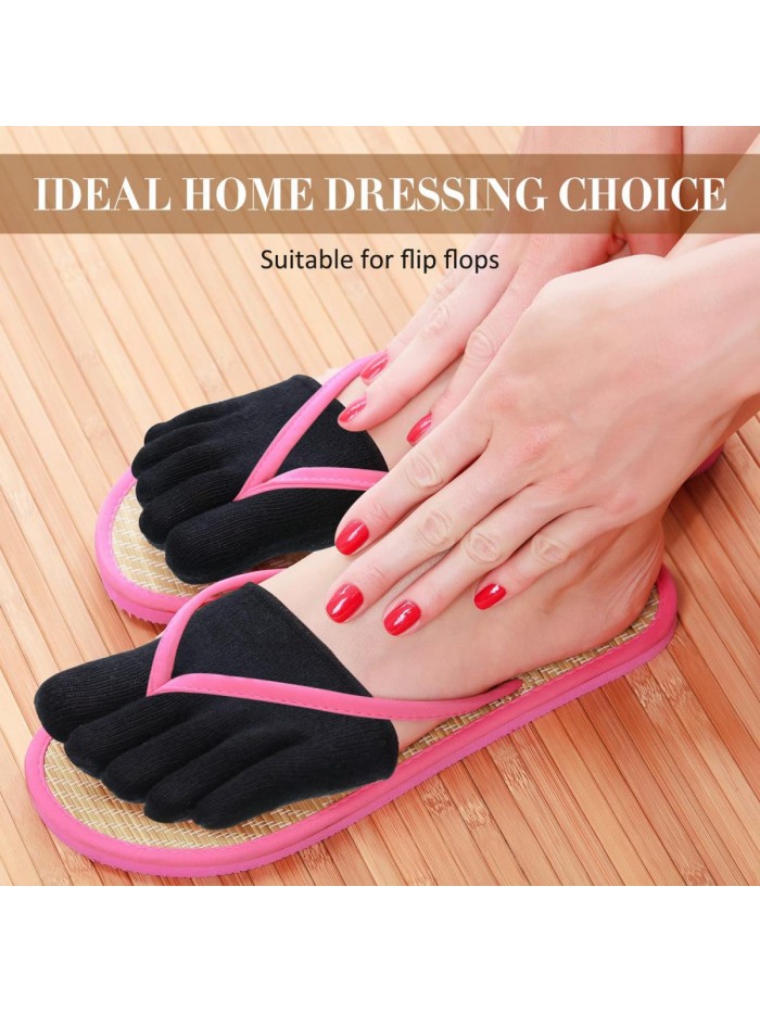 12 Pairs Toe Topper Socks for Women Peep Toe Half Toe Socks for High Heels Flats Boots (Full Toe Style)