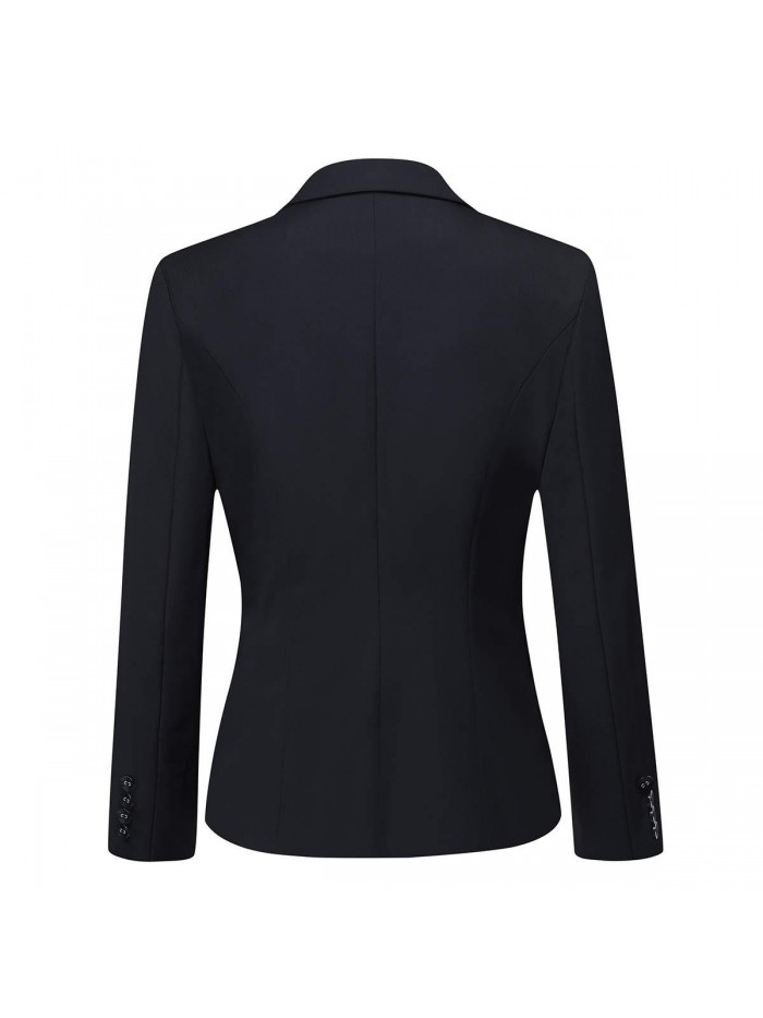 2 Piece Office Lady Business Suit Set Slim Fit Blazer Pant 