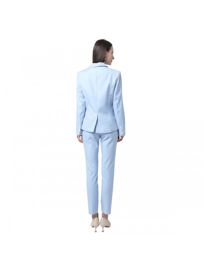 2 Piece Office Work Suit Set One Button Blazer and Pants 